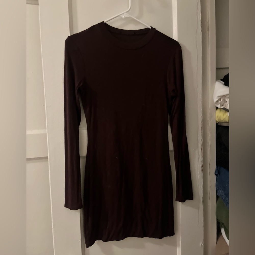 Brown red dress